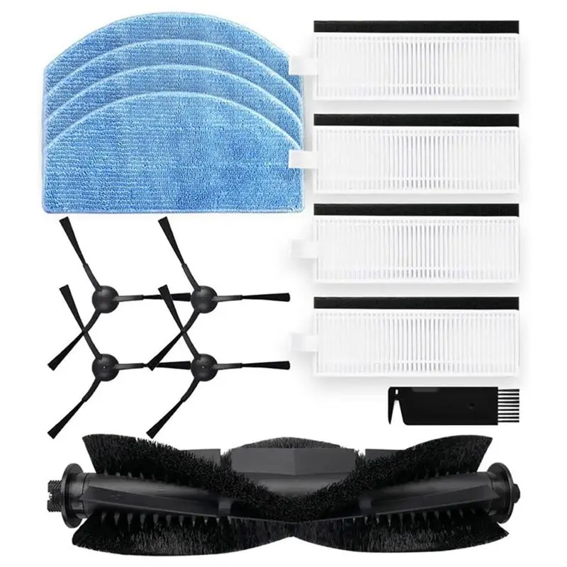 TCF Replacement Parts Kit for Tikom G8000 G8000 Pro for Honiture G20 Robot Vacuum, 1 Roller Brush 4 Side Brush 4 Filter 4 Mop