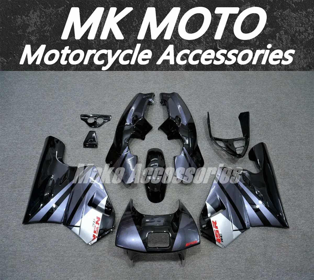 Moke moto Motorcycle Fairings Kit Fit For NSR MC18 1989 Bodywork Set High Quality Abs Handmade mould Blakc Silver Gray