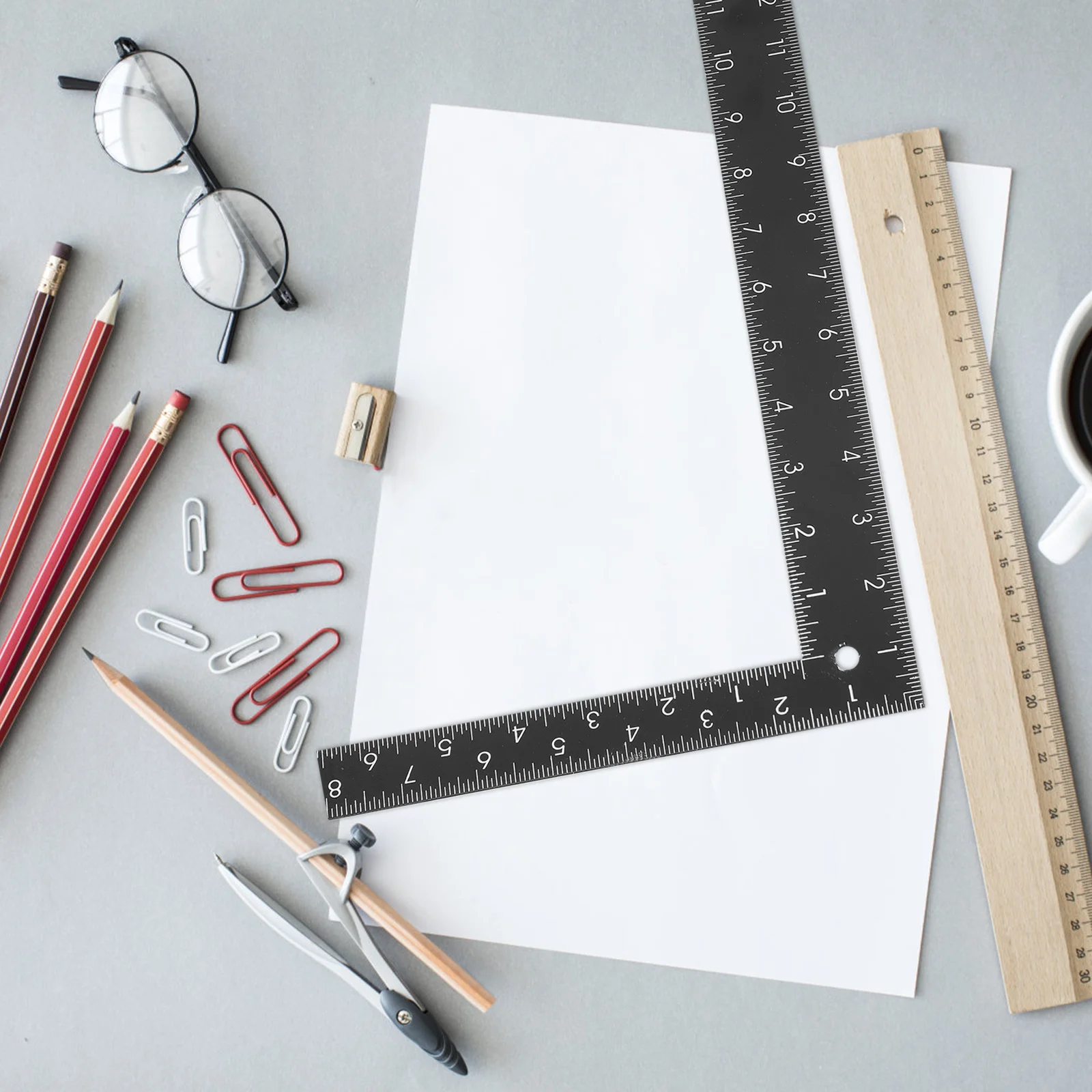 2 قطعة L-شكل المعادن مربع حاكم الثقيلة الصلب مسطرة قياس للبناء النجارة 90 درجة زاوية أداة مهندس