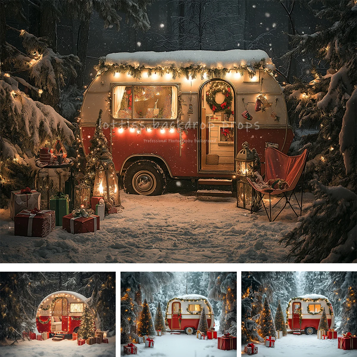 

Кемпер Рождественские огни Снежные елки Фоны для фотосессии Дети Детские рождественские фотографии Классические фоны