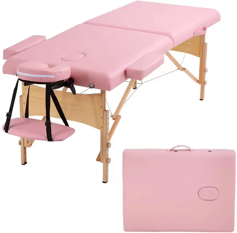 

Professional Foldable Synthetic Leather Beauty Bed Cost-Effective Massage Table for Home Salon School Living Room Bedroom Use