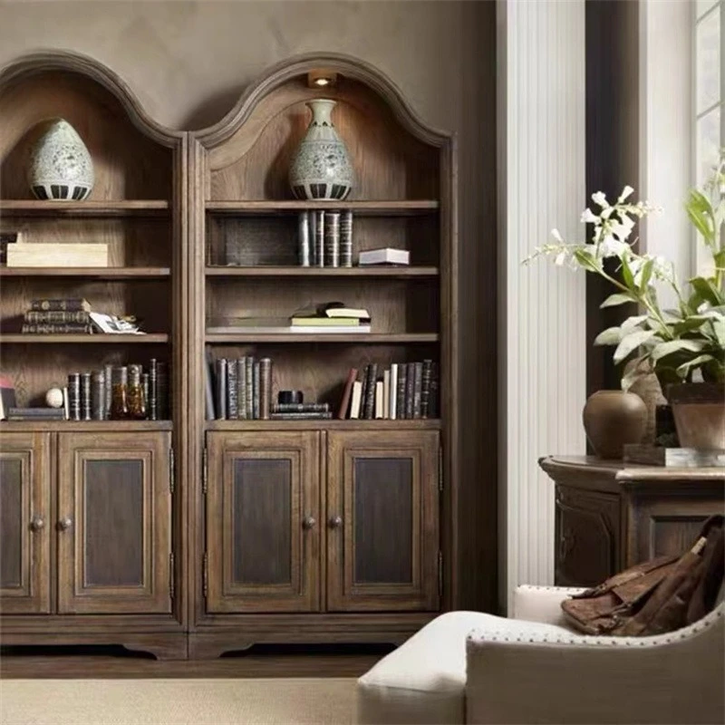

American solid wood combination bookcase rural study furniture antique combination European bookcase