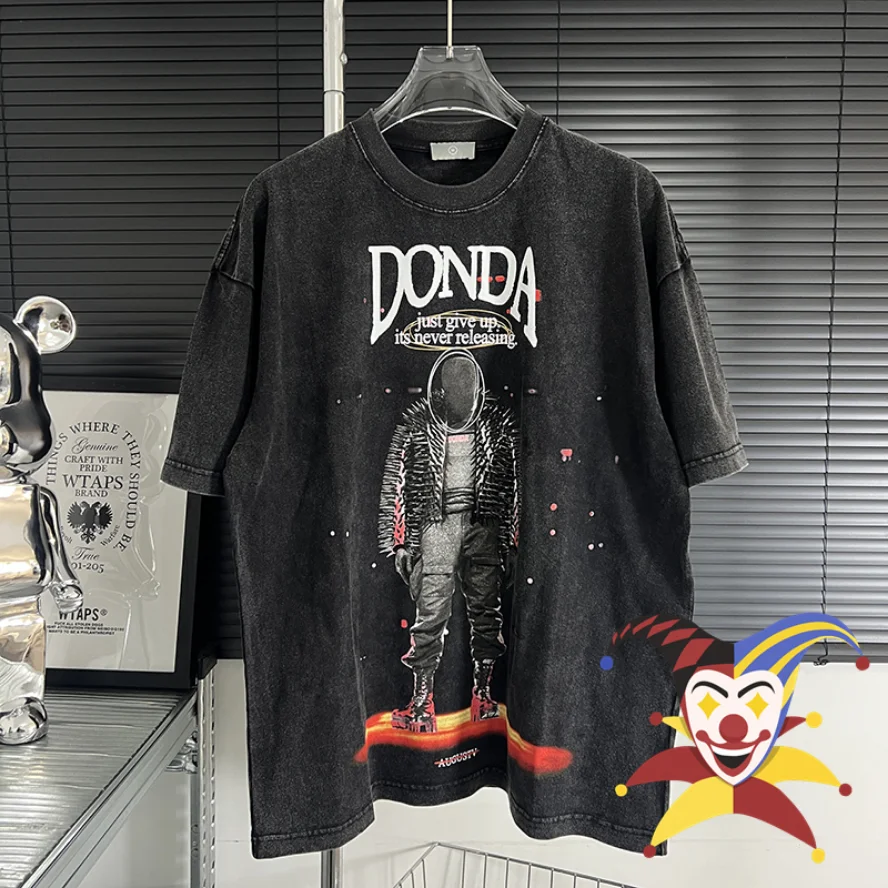 2023ss Kanye West Oversized T Shirts Men Women Washed Vintage Streetwear Hip-Hop Tee Top