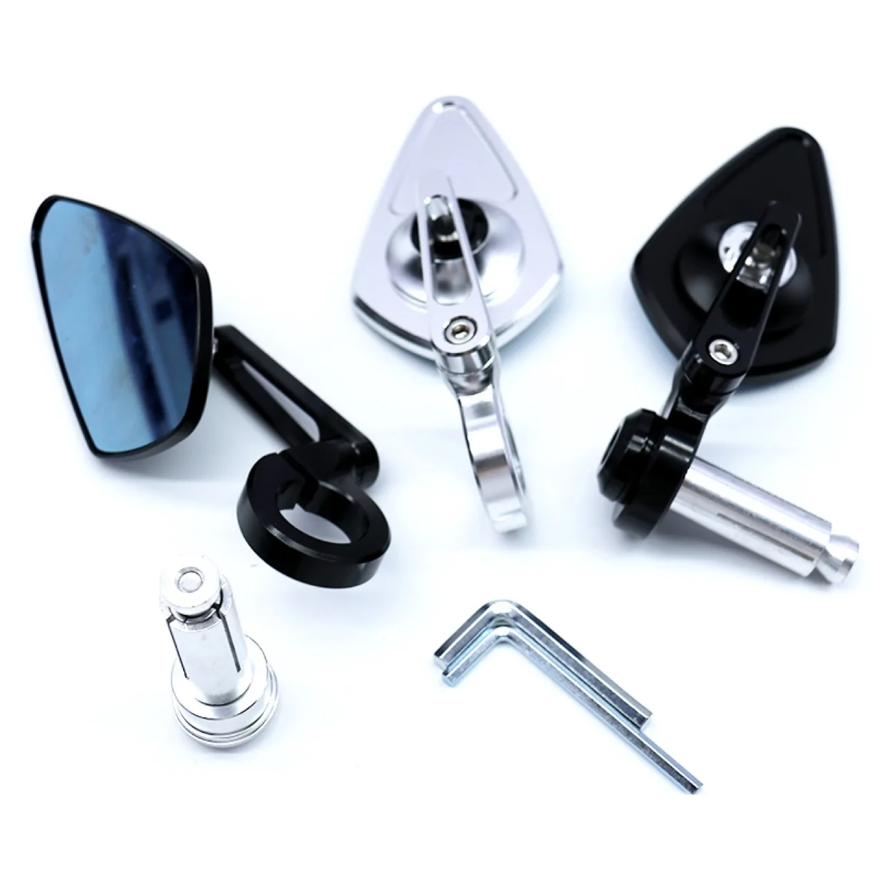 Motorcycle Modified Handlebar Mirror Handle Mirror  Aluminum Alloy Rearview Mirror Reflector 22mm Universal Convex Mirror