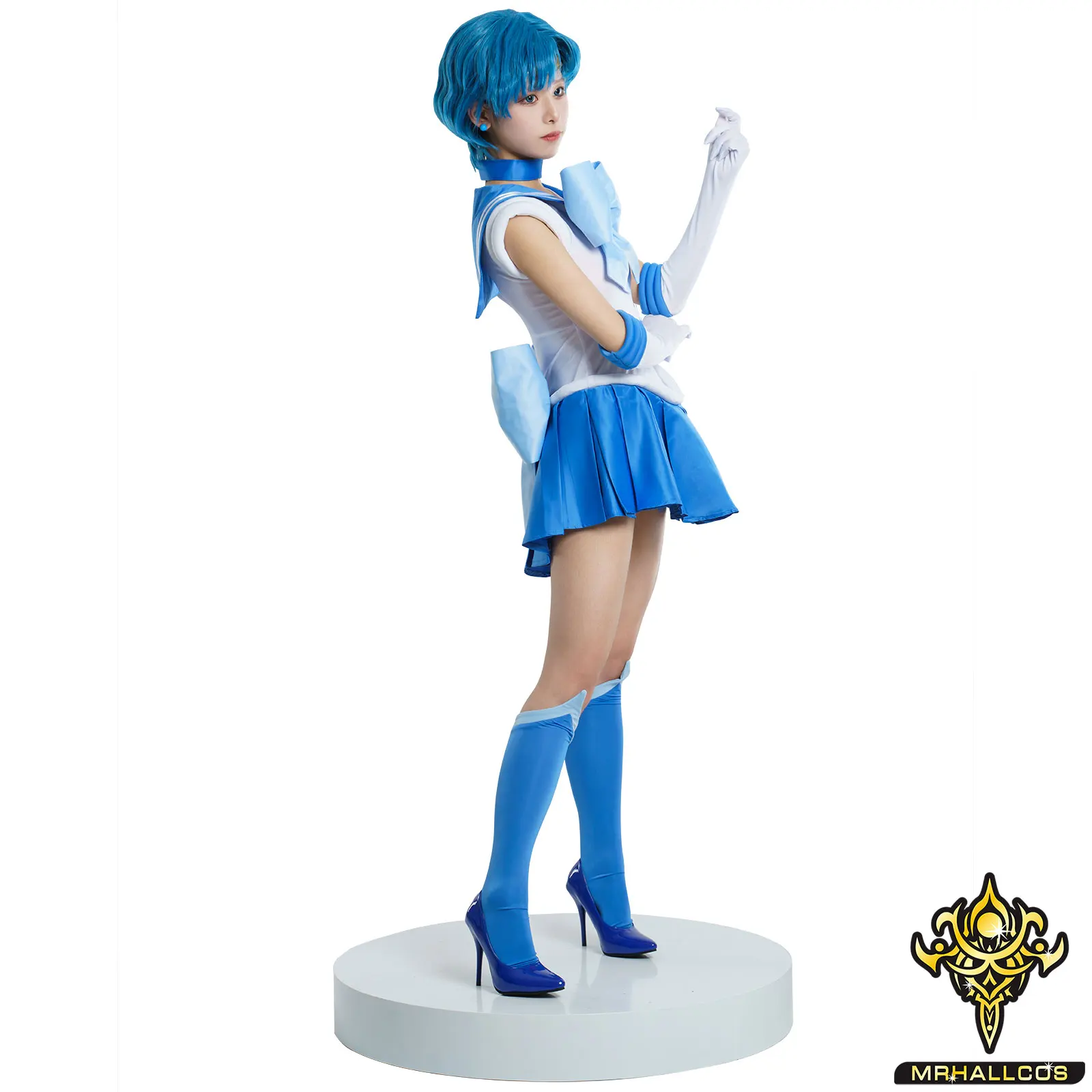 MRHALLCOS-Sailor Mercury Anime Cosplay Robe en cristal de lune, Tenues d'Halloween, Costume de fête JK, Ami, Mizlot, Adulte, Enfant, Femme, Grande taille