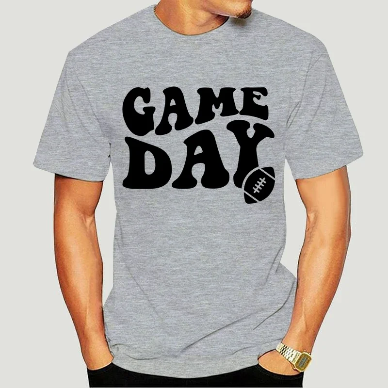 New Hot Selling Game Day Letter Print Men's T-Shirt Summer Outdoor Sports Short Sleeve Tee Shirt Rugby Game Day T Shirt