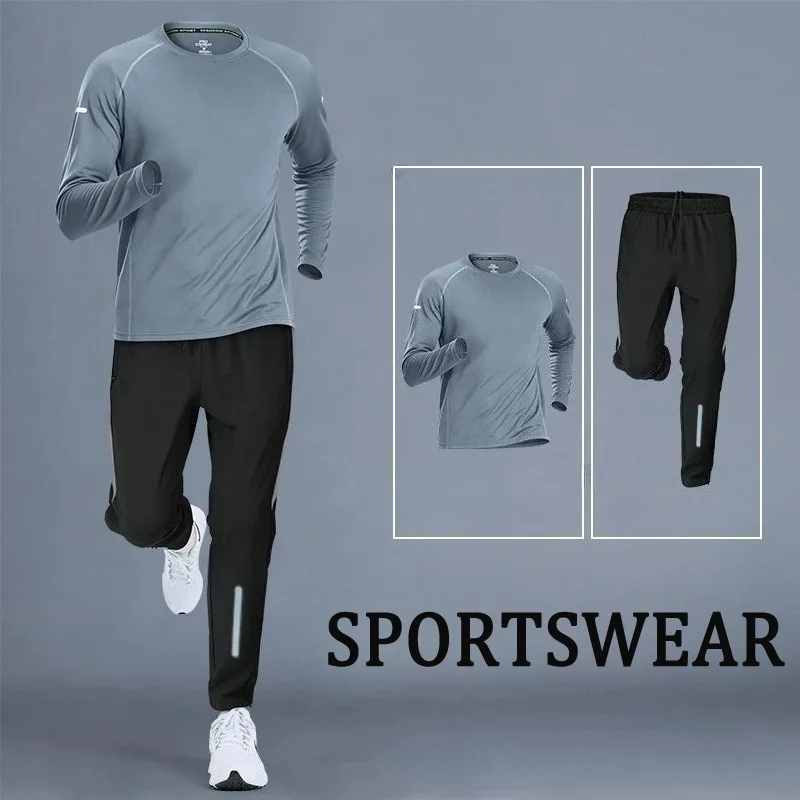 Training Men's Joggers Quick Drying Sports Suit Autumn Track Running Fitness Long Sleeved Sports Shirt Men's Style Tracksuit Men