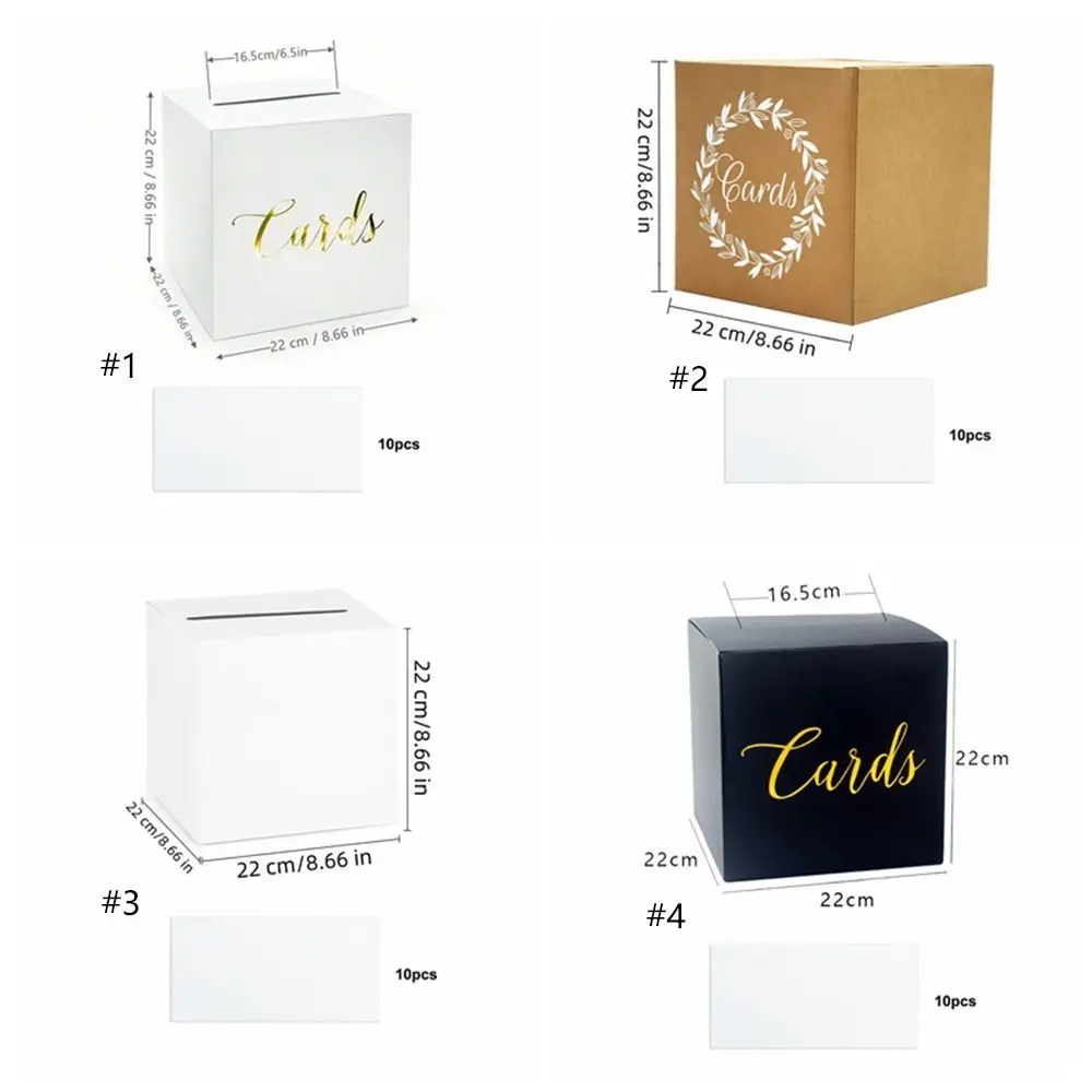 Creative White Black Wedding Card Box Blessing Cardboard Gift Card Box DIY Crafts Elegant Voting Card Box Home Decoration view 6