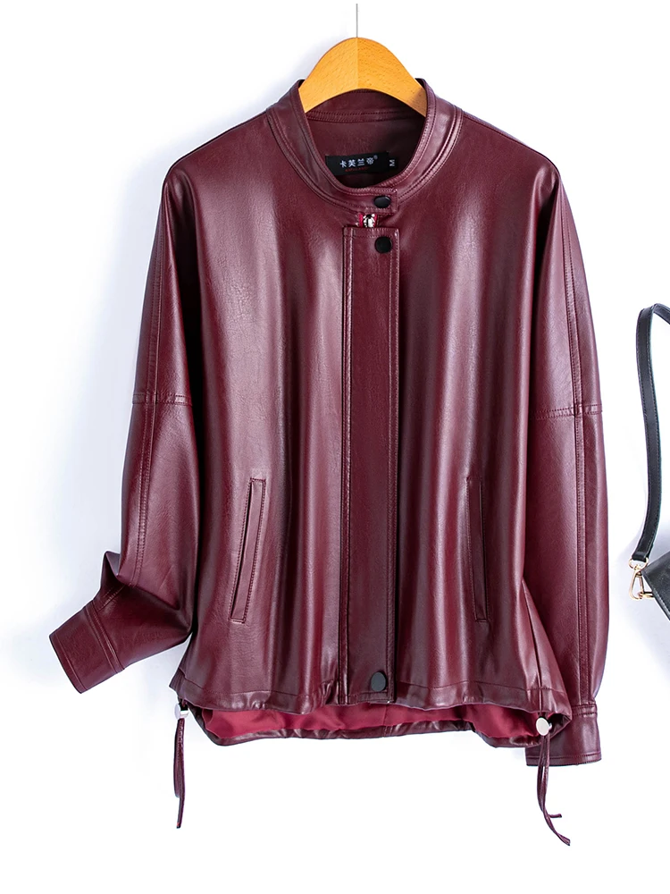 Giacca in Pelle di Pecora da Donna, Nuova Collezione Autunno Inverno 2025, Stile Casual e Trendy