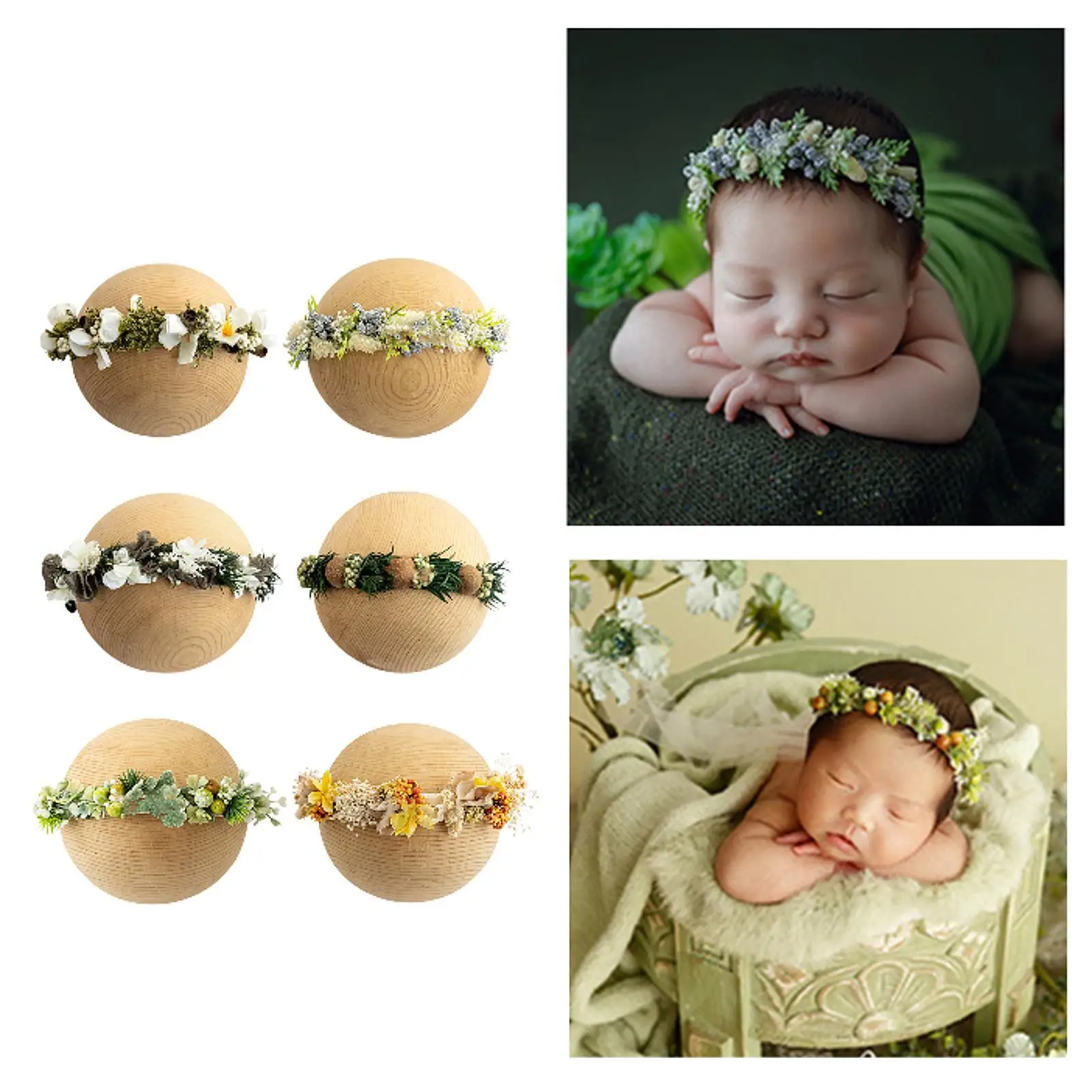 

Ремешок с цветком для новорожденных, повязка для волос для детей 0-6 месяцев, подарок, регулируемый головной убор с цветочной короной для фотографий, вечерние, день рождения, младенцы