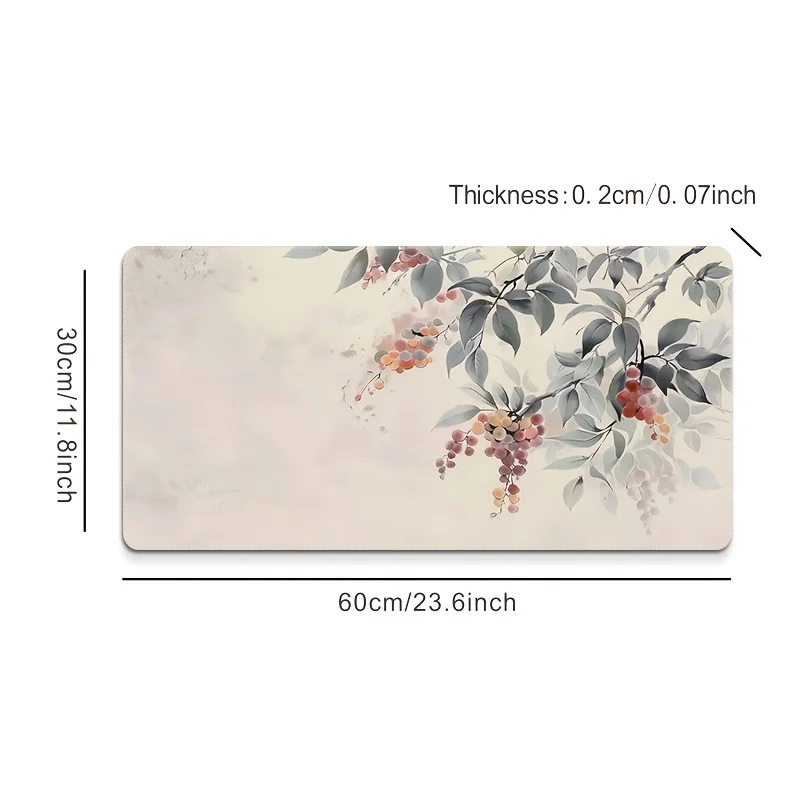 Tappetino per mouse da gioco extra large con design a foglie astratte, base in gomma antiscivolo, bordo di precisione, tappetino da scrivania lavabile per giocatori e O