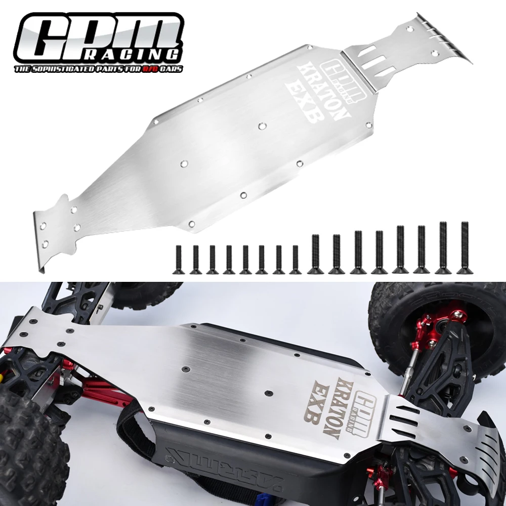 GPM for ARRMA 1/8 KRATON EXB V6 6S ARA8608V6 ARA8708V6 ARA8708T1 ARA106053 Metal Stainless Steel Front Center Rear Chassis Armor