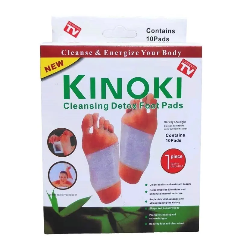 Kinoki Cleansing Detox Foot Pads, Cleanse Energize Seu Corpo, Varejo, 1 Lote = 5 Caixa = 100Pcs = 50Pcs Patches + 50Pcs Adesivo, 4Y, 100Pcs