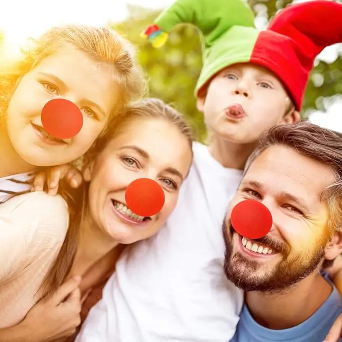 1–200 Stück weiche Schaumstoff-Zirkus-Clown-Nase, wiederverwendbare rote Schwammbälle für rote Nase, Tag, Party, Dekoration, Zubehör, Halloween-Requisiten – Detail 2
