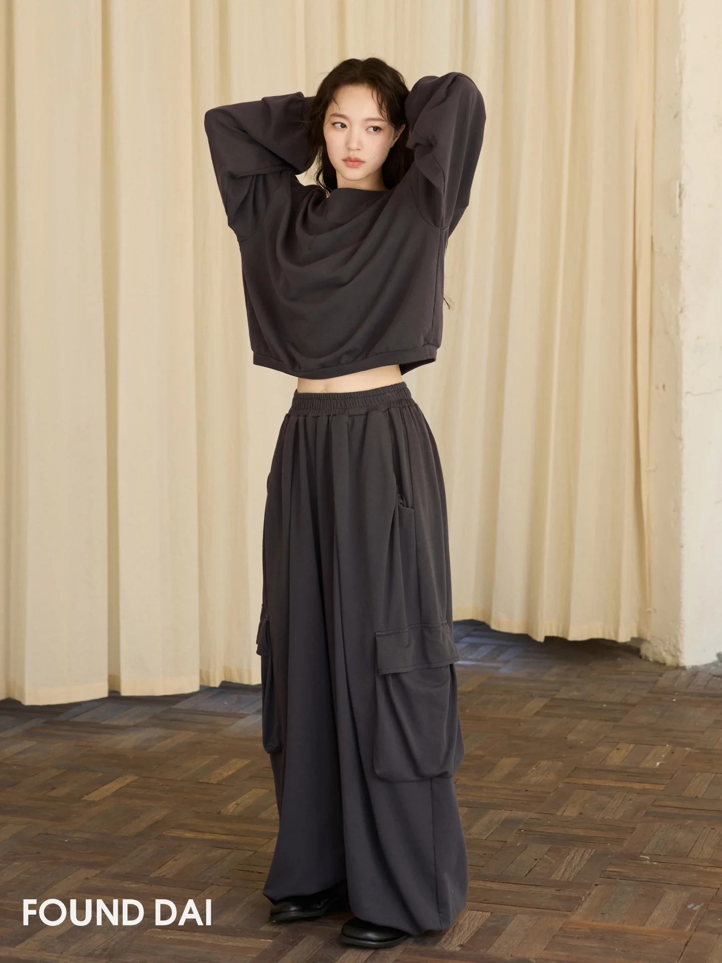 

Свободный крой, мягкий чесаный хлопковый свитшот, 3D пошив, рабочая одежда, брюки, длинные брюки с высокой талией, круглые длинные све, повседневные брюки