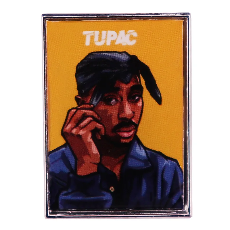 Tupac Enamel Pin Brooch Hip Hop Rapper Star Lapel Pin