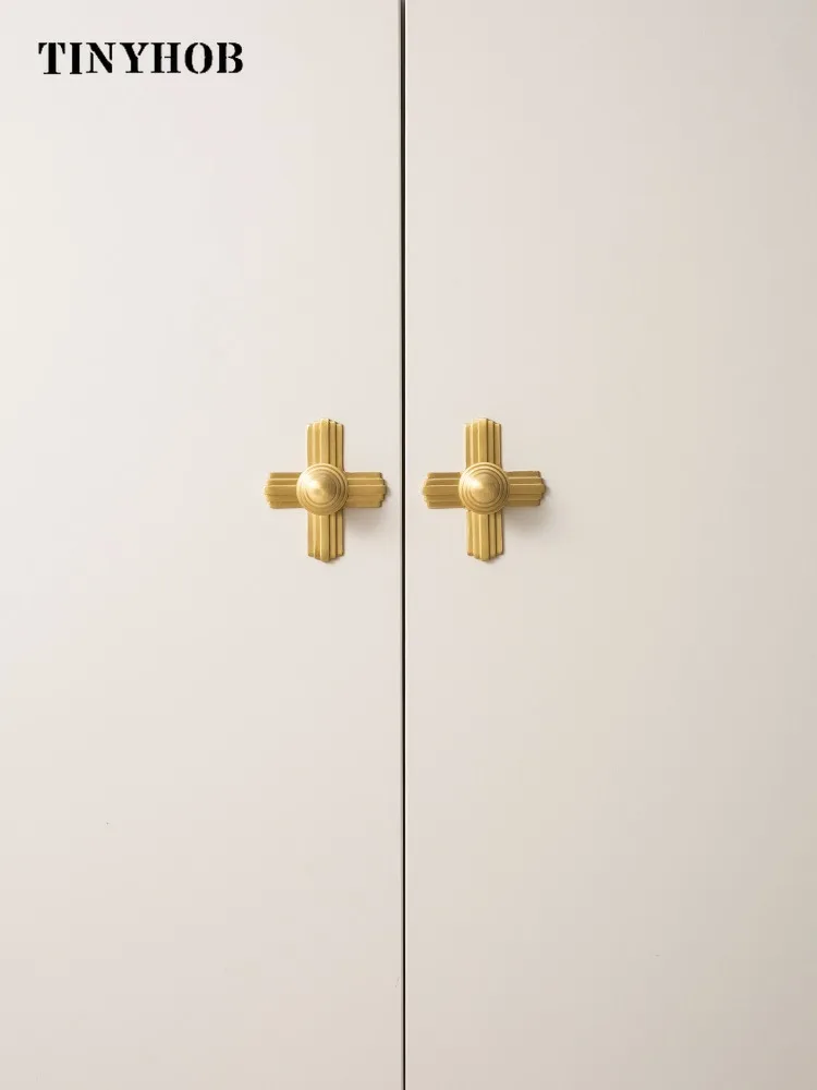 Tinyhob PVD золотая латунная мебель, маленькие ручки для шкафа, кухонного шкафа, выдвижных ящиков, домашний декор/сделай сам, креативная ручка для спальни