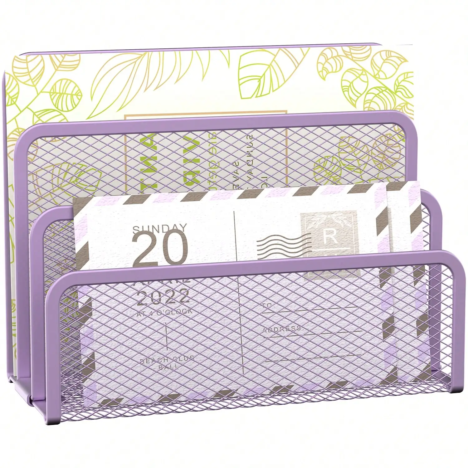 

DALTACK 3-Slot Mesh Metal Desk Mail Organizer Countertop Letter Envelope Sorter for Back To School