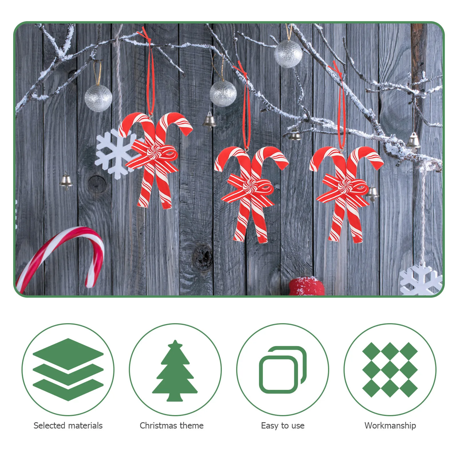 

Christmas Tree Hanging Decor Creative Polymer Clay Candy Pendant Holiday Party Ornament Festive Xmas Home Decoration