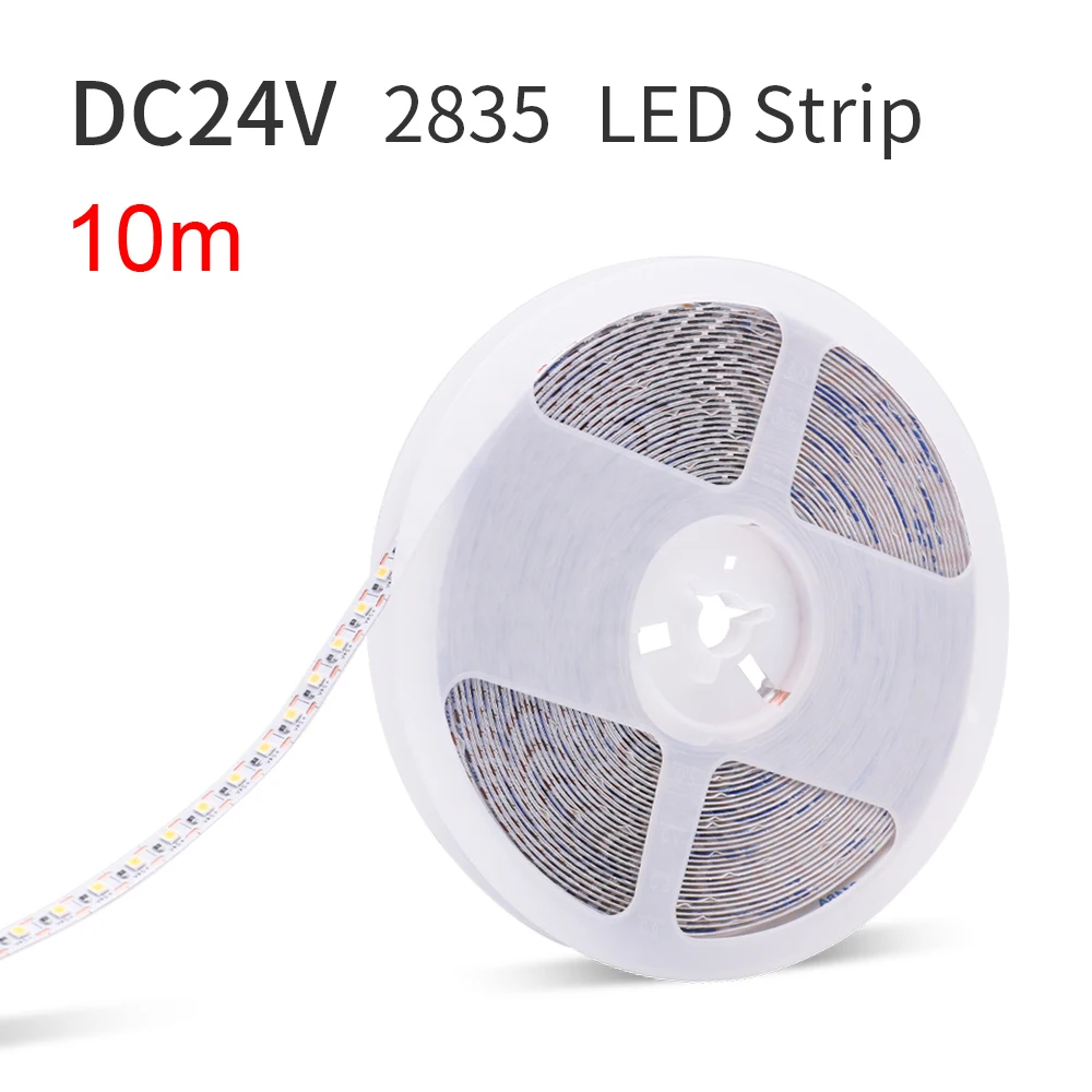 24V 2835 10m LED Strip Light 120LED/m 1 LED Cut Upgraded Brightness Tape Lights Cold/ Warm/ Natraul White Decor Not Waterproof