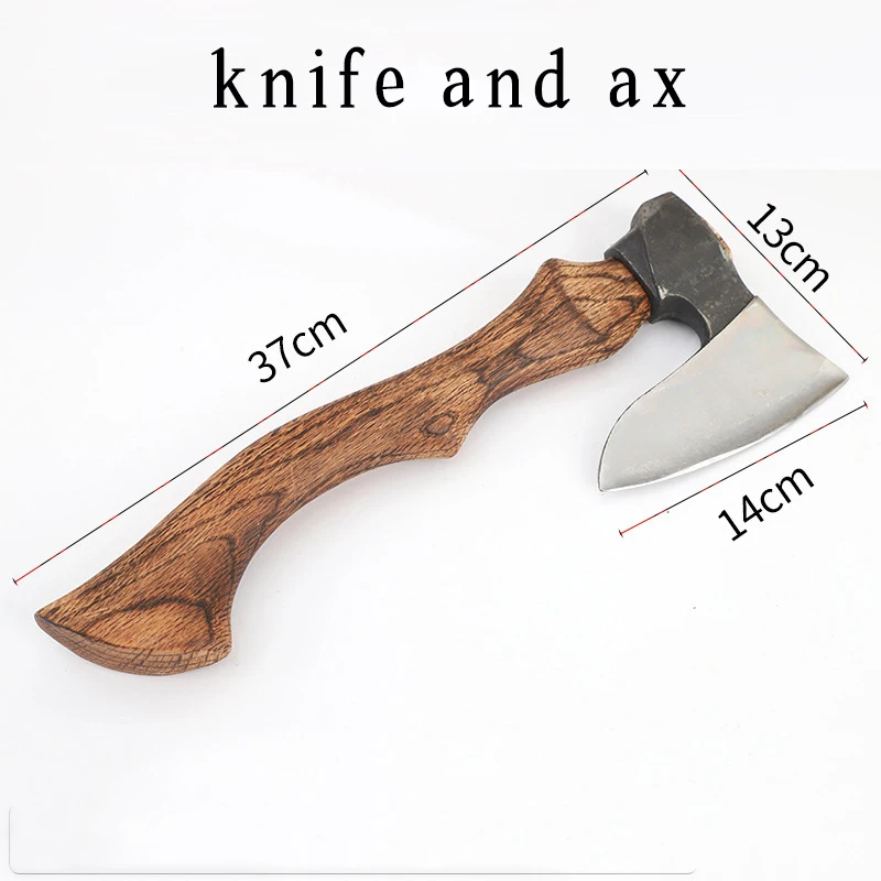 High hardness outdoor camping axe made of 65 manganese steel and Qinggang wood axe, sturdy and durable