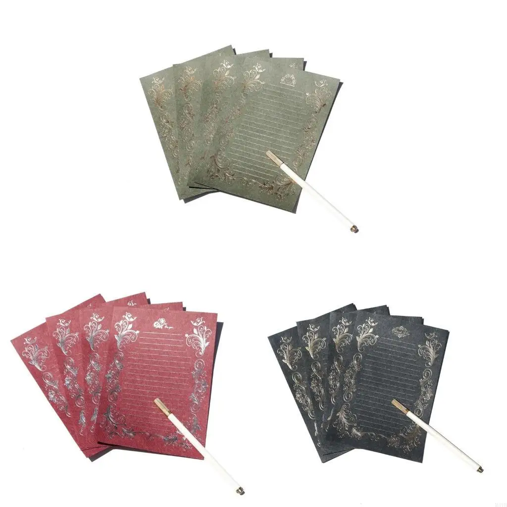 

M5TB Vintage Lined Stationary Paper for Writing Letters,Antique Old Fashioned Paper