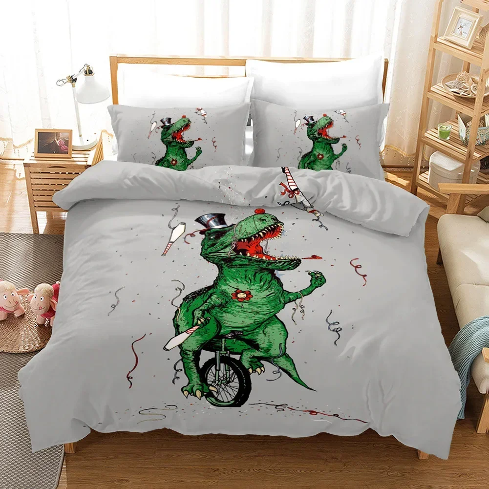 

3D Dinosaur Duvet Cover Jurassic Comfortable Duvet Quilt Cover Pillowcase Bedding Set Children Bedroom Decoration Home Textile