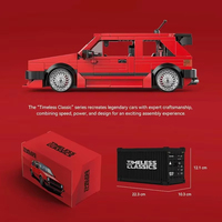 REATIVE Red Golf MK2 Car Building Blocks MOC Speed Vehicle Model Bricks High Tech Ideas Toy Kit Collection DIY Gift Kids Aldults