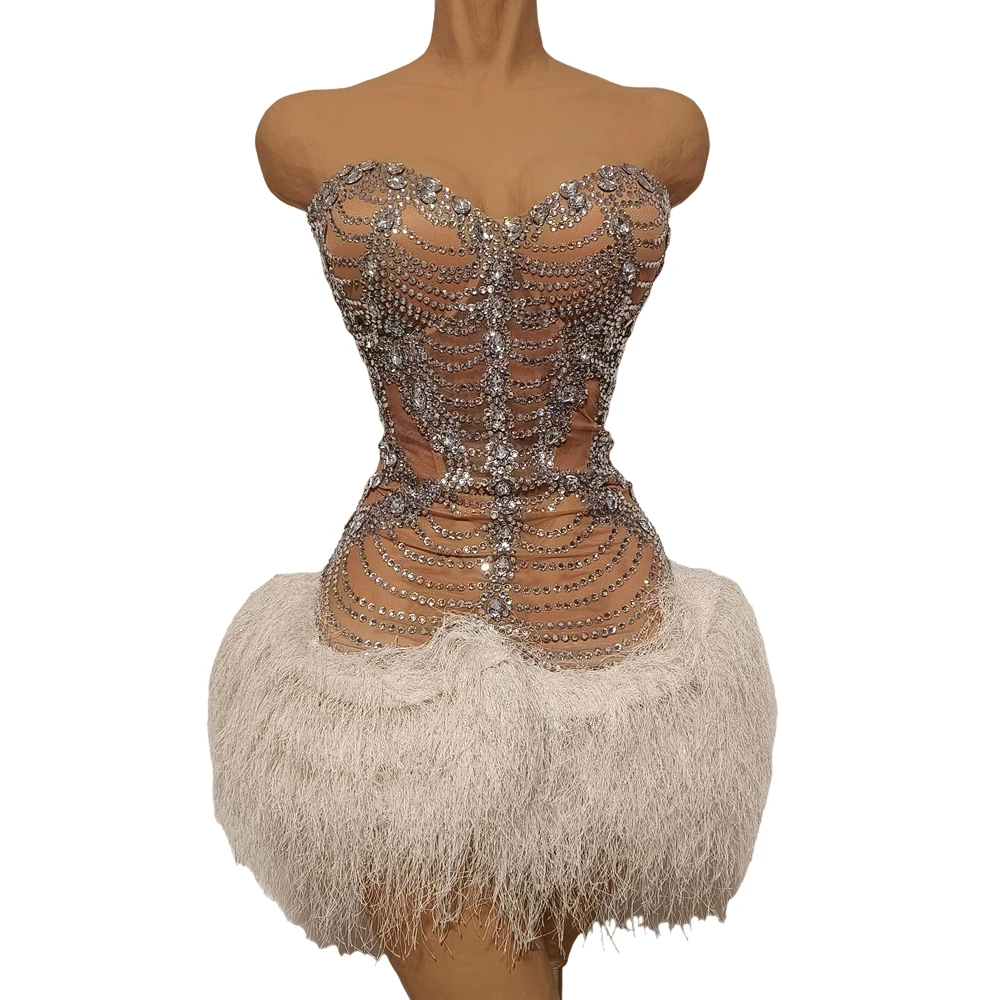 

Сексуальное платье-труба для выпускного вечера, празднование дня рождения, женская одежда для выступлений, сценическая одежда, танцевальный костюм, блестящая юбка со стразами для фотосессии