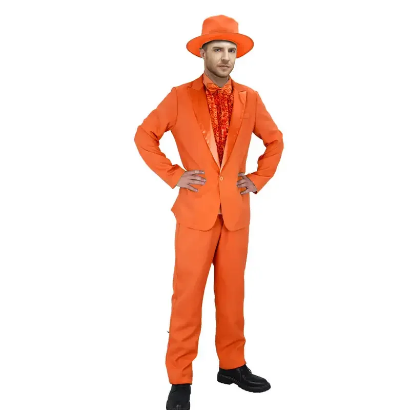 Lloyd Christmas Orange Tuxedo Costume Hat Dumb and Dumber Cosplay Suit Halloween Party Outfits