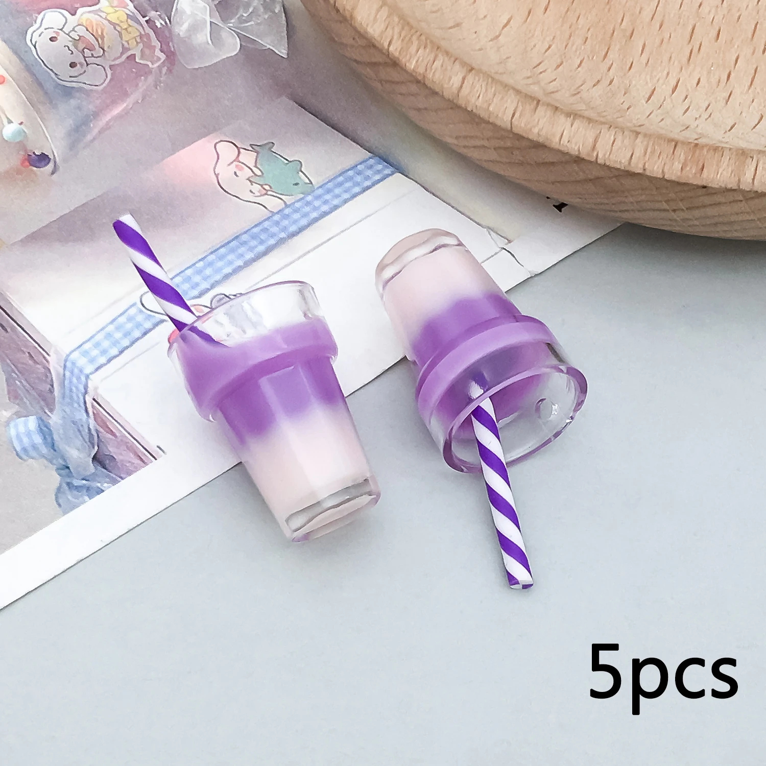 Resin Milkshake Cup Charms for DIY Keychain & Earrings