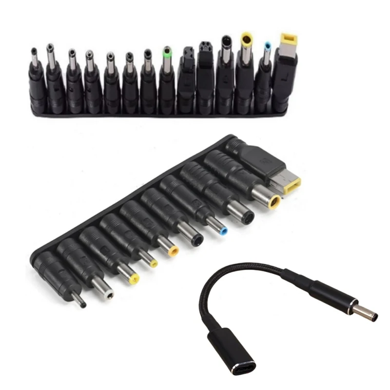 Conector Universal Tipo C para Adaptador de Corriente de Laptop, 10 Puntas + 1 Cable USB C a Conector de Carga para Laptop, Kit para PC