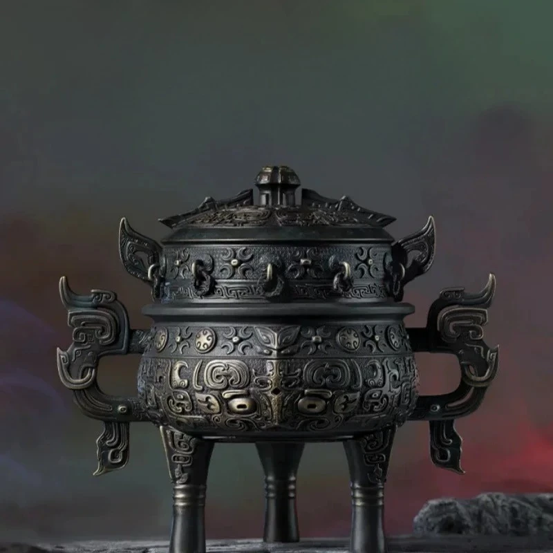 Martial Arts Mortal Cultivation Legend Void Tripod Brass Mini Vintage Incense Burner Chinese Style