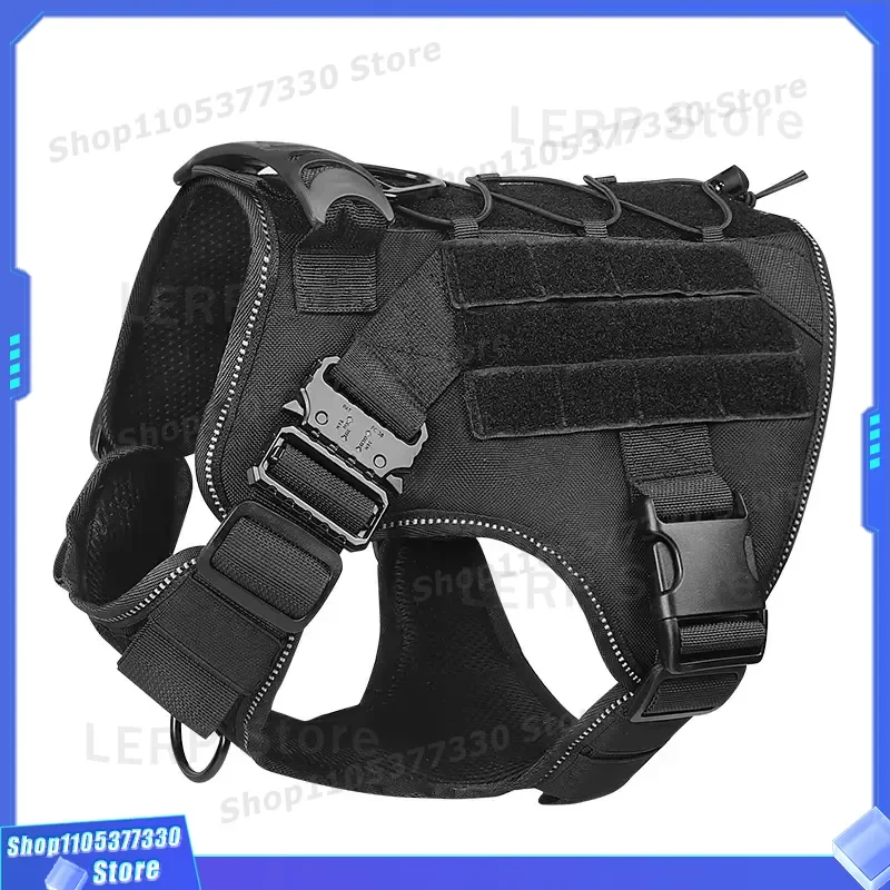 Durable Tactical Dog Harness with Padded Comfort Heavy Duty Leash for Large Pets Outdoor Sports Training Vest High Quality