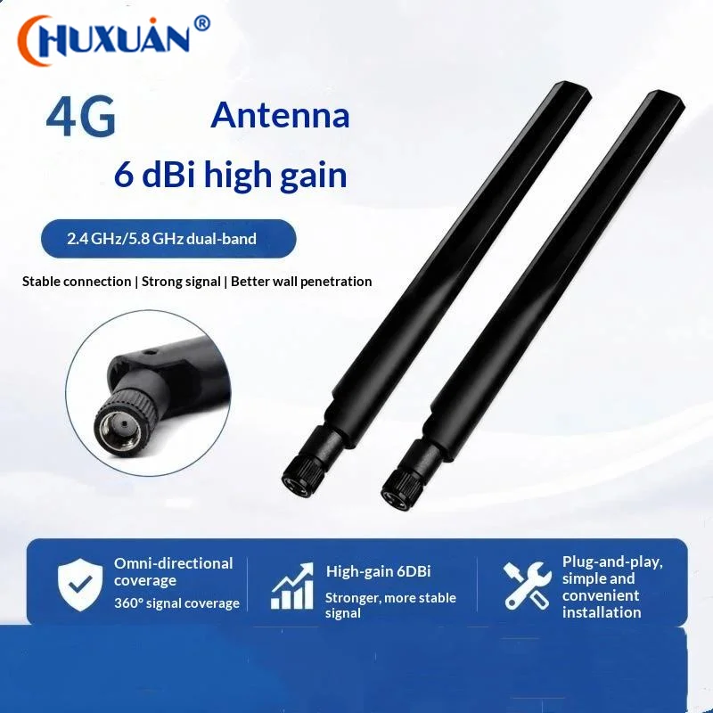 Q 2Pcs WiFi Antenna 2.4GHz/5.8GHz Dual Band 6DBi RP-SMA Connector For Mini PCI Card Camera USB Adapter Wireless Network Router