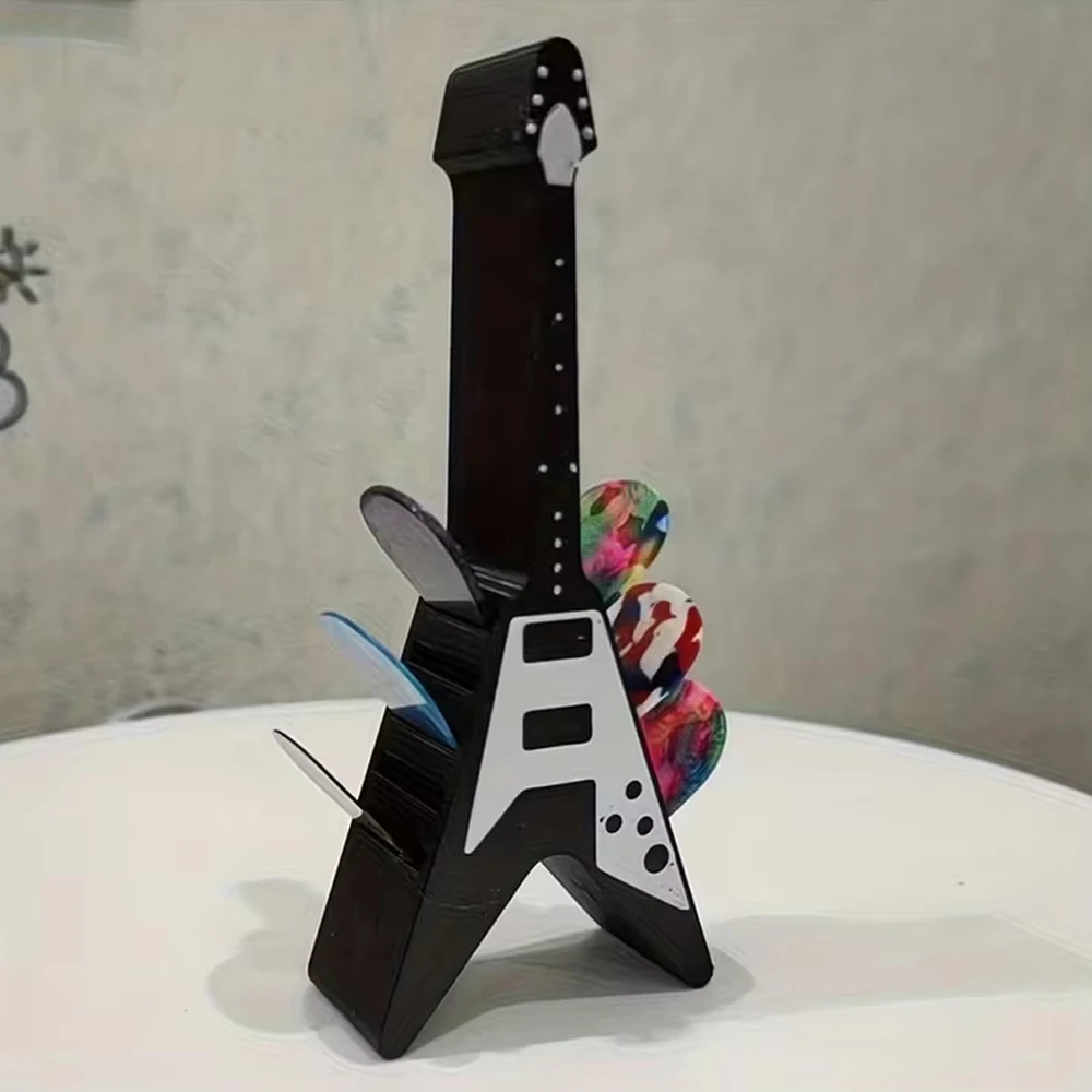 A Guitar-Shaped Pick Holder That Can Hold up to 10 Picks, It Looks Just Like a Guitar, Making It Especially Suitable for Guitar Enthusiasts