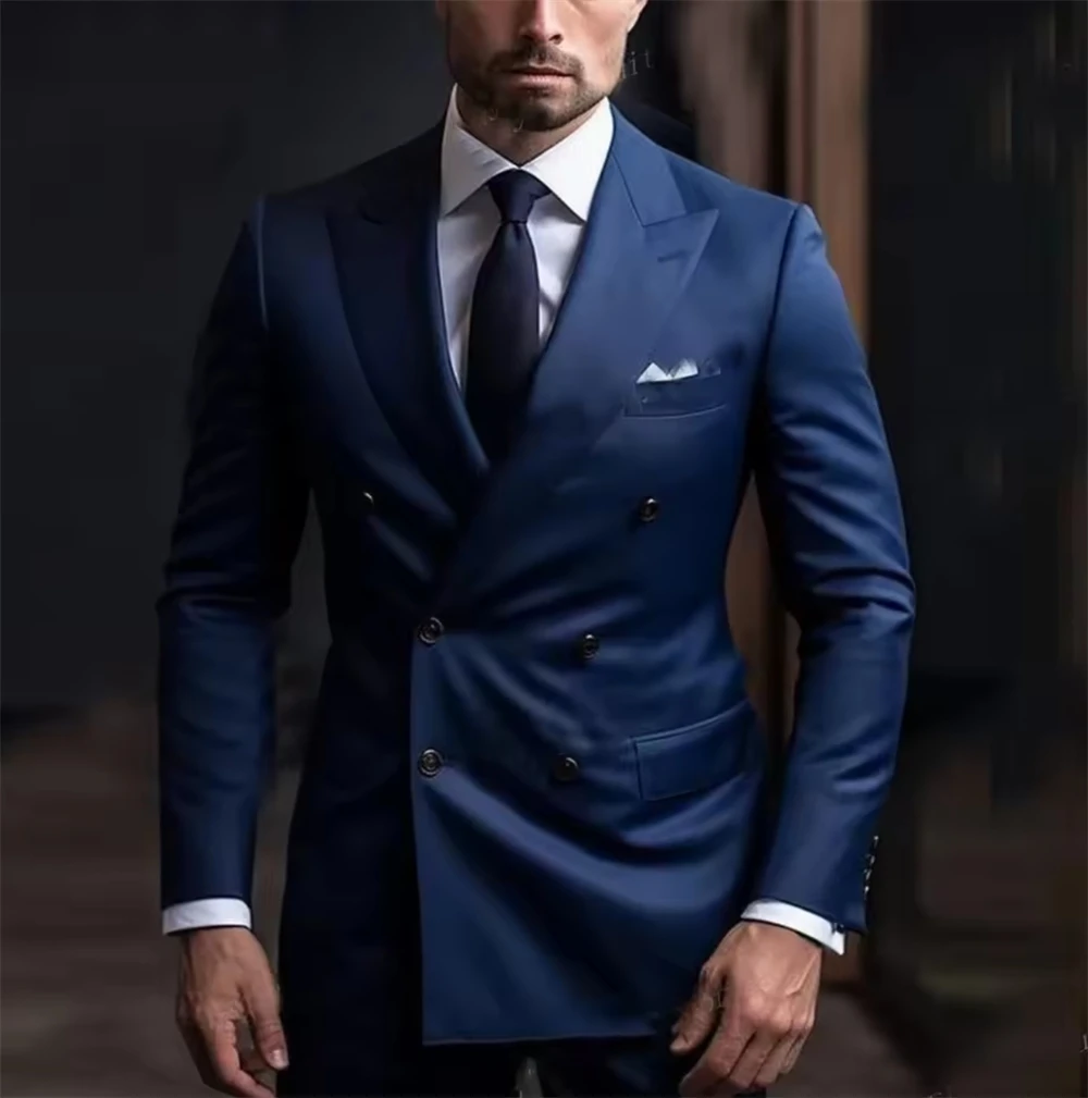 

Мужской костюм-двойка 7 цветов: элегантный пиджак и брюки для свадьбы (пиджак + брюки)