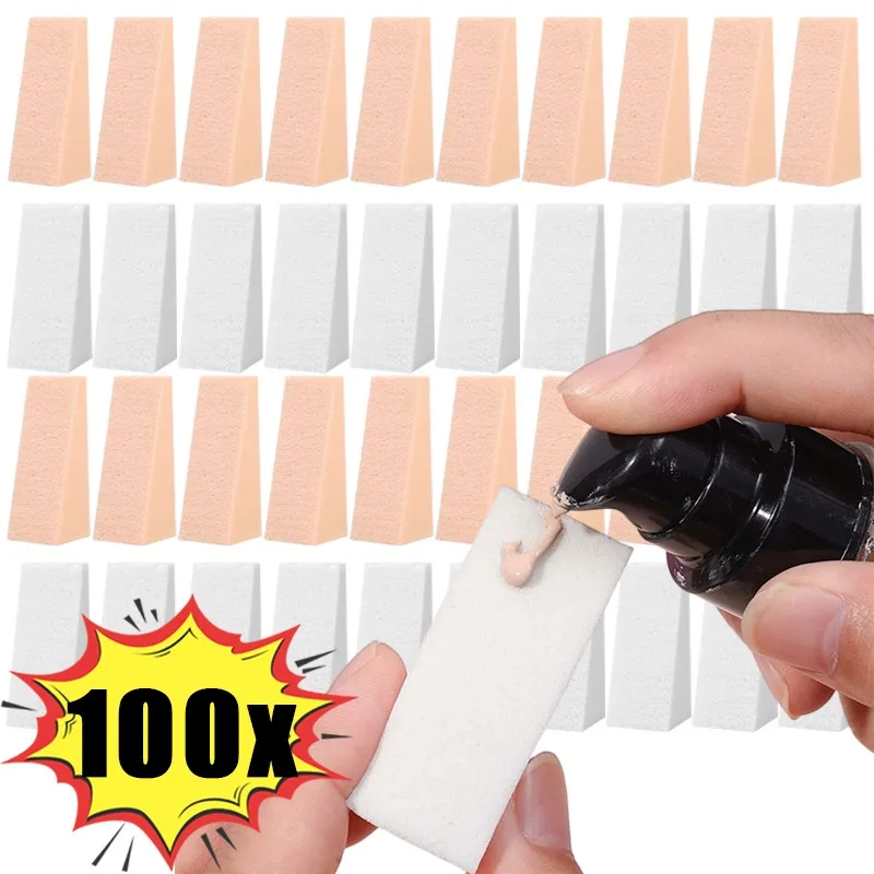 100/20Pcs Soft Triangle Makeup Sponge Smooth Face Foundation Concealer Cream Powder Blend Cosmetic Puff Nail Gradient Tools