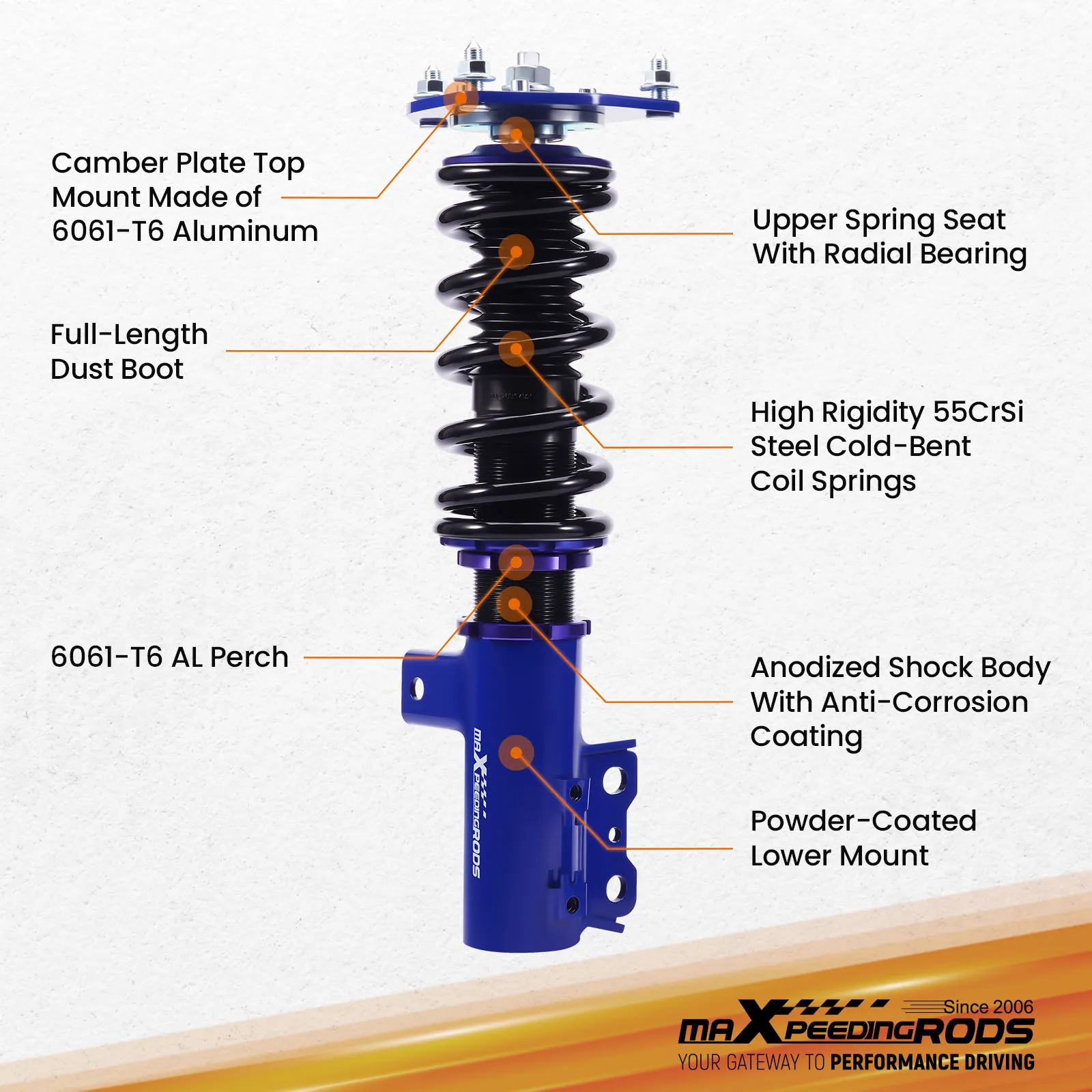 مجموعة خفض الصدمات من MaXpeedingrods Coilover لسيارة Hyundai Veloster 2012-2017