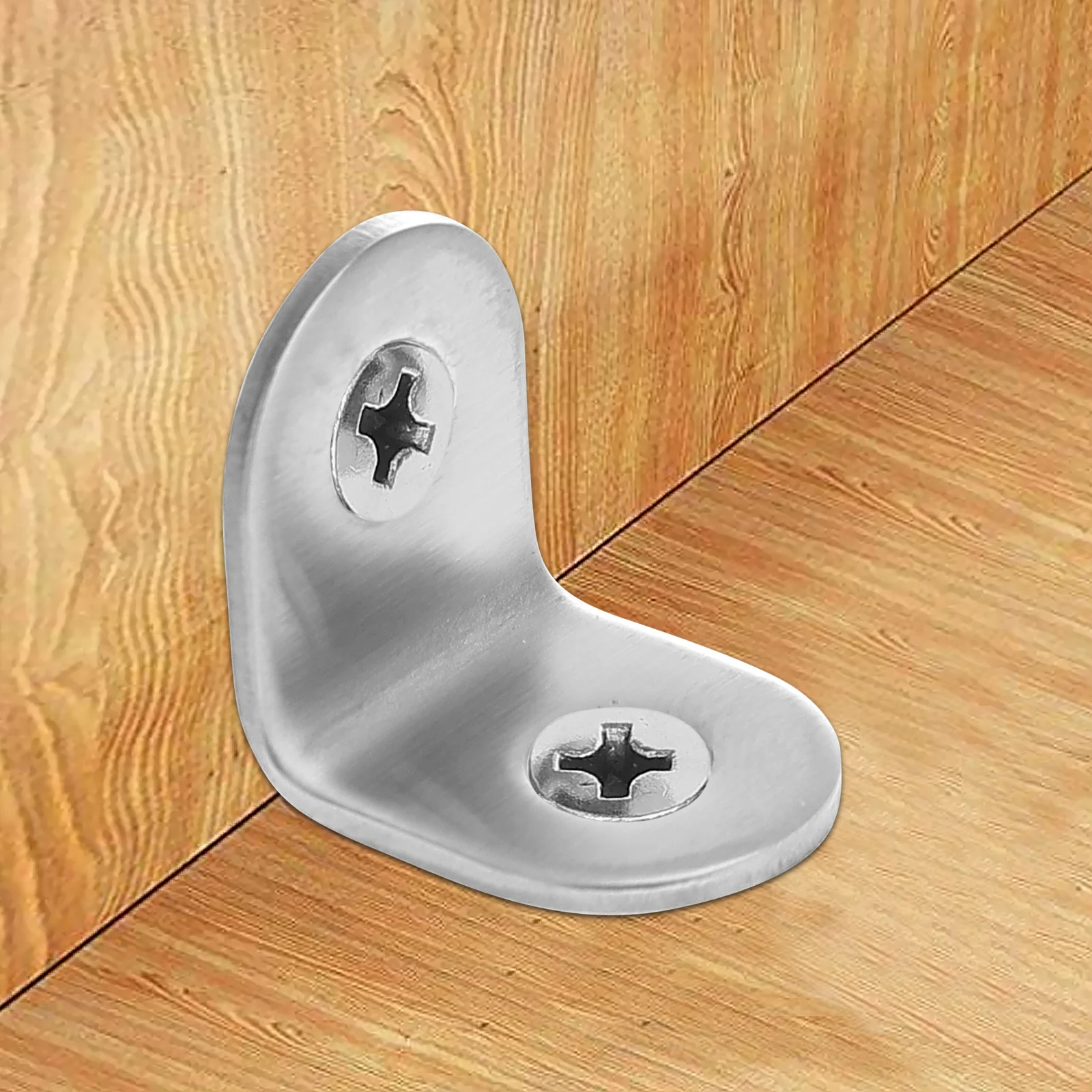 

40 set Stainless Steel Angle Brackets L Shape Corner Bracket For Furniture Shelving Table Angle Brace Support Hardware