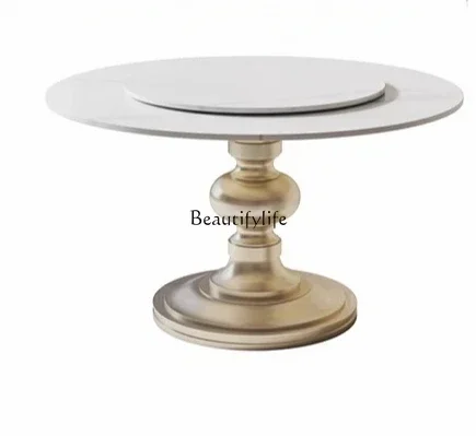 

FGFrench мраморный обеденный стол Кремовый круглый американский светлый роскошный обеденный стол