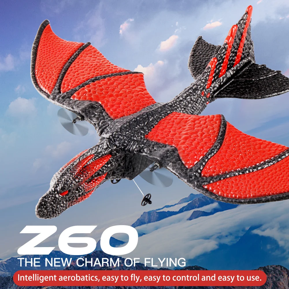 Dragon Z60 RC Dinosaur Toys EPP Anti-wear Foam RC Glider 2.4G 2CH Fixed Wingspan Dragon Airplane Gift Pterosaur Plane for Kids