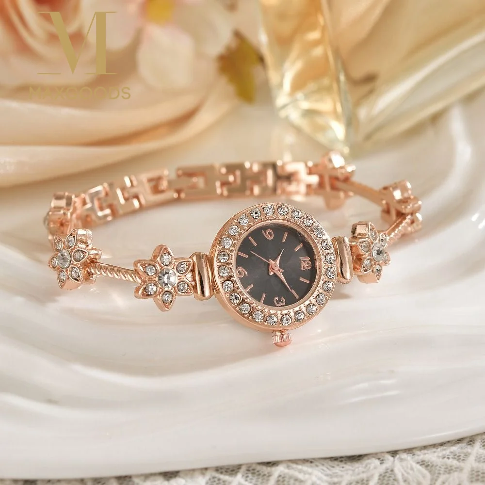 New Rhinestone Quartz Watches Diamond Studded Watch Strap with Adjustable Bracelet Women Wristwatch Wrist Decoration Women Girl