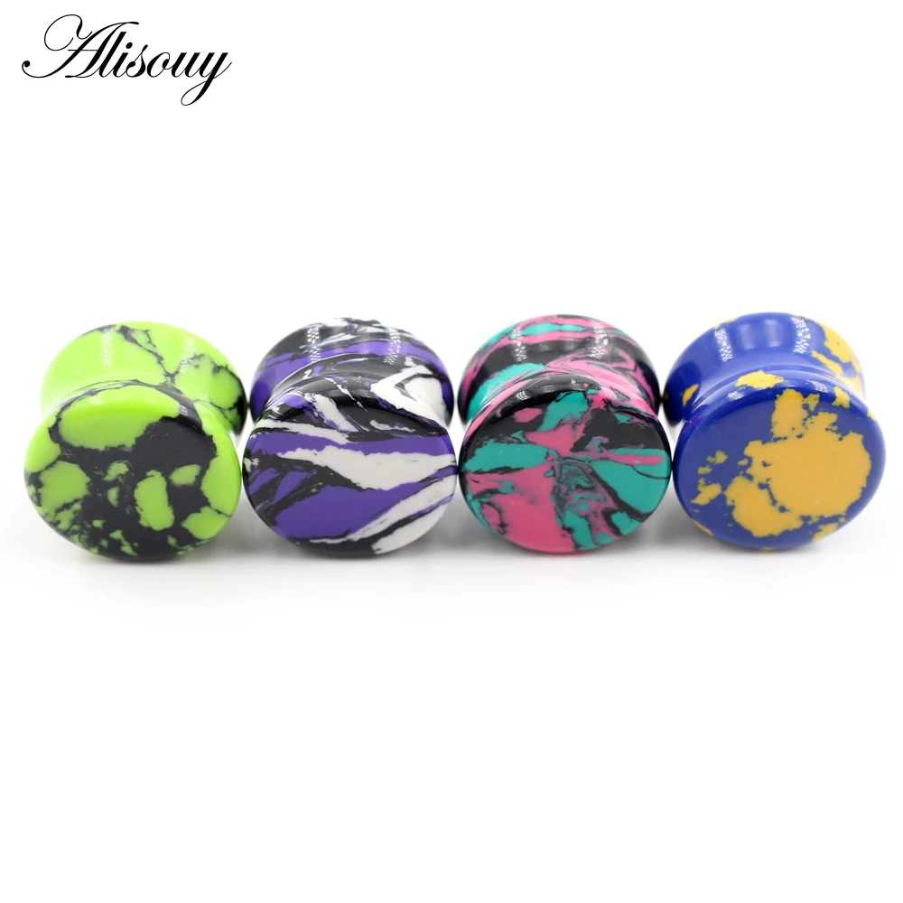 2pcs 6-20mm Stone Ear Plugs Tunnels Flesh Double Flare Piercing Oreja Gauges Earrings Helix Lobe Stretcher Expander Body Jewelry