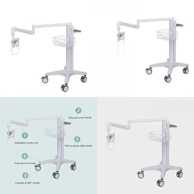 Arm Display Rack Tablet Hanger Equipment Stand Telemedicine  Computer Trolley