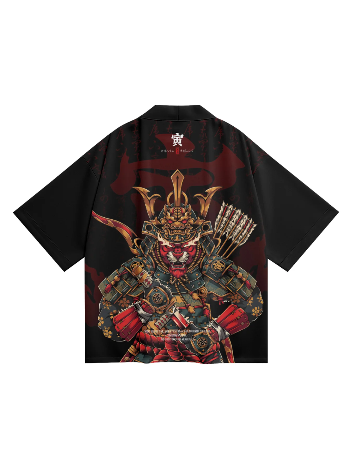 National Tide Japanese Samurai Style Men\'s Shirts New Streetwear Short Sleeve Loose Blouse Casual Clothes men clothing