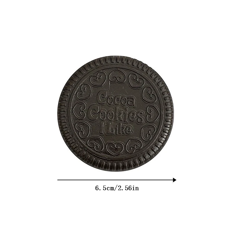 1 pz carino biscotto al cioccolato a forma di Oreo specchio per il trucco di Design al cioccolato con 1 pettine Set strumento per il trucco delle donne specchio per il trucco pieghevole