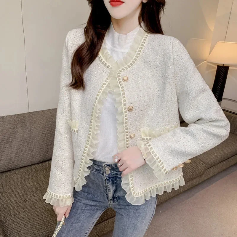 

Jacket Women 2026 New Small Fragrance Coat Short Ladies Spring Autumn Outerwear Slim Tide Joker Overcoat Temperament Tops Female