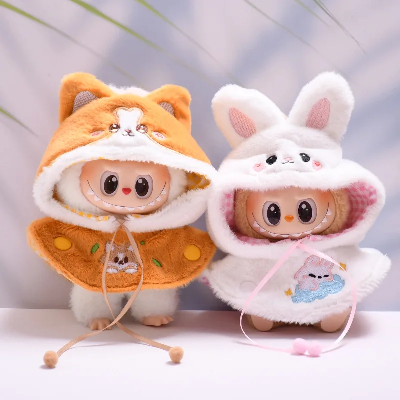 

Only Doll Clothes】First and Second Generation PendantlabubuClothes Puppy Shark Cloak Cape Labubu Doll Outfit Replacement