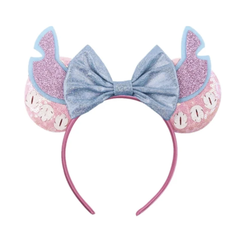 Lilo & Stitch Ears Headbands Kids Cute Stitch Hair Accessories Women Angel Hair Band Girls Disney Mickey Headwear Festival Gifts